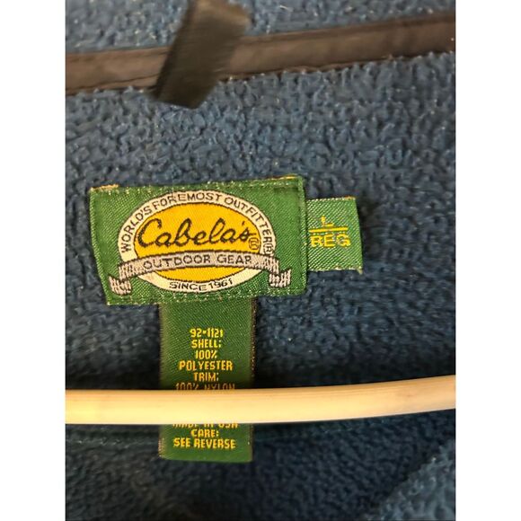 Cabela Polartec zipper fleece USA Blue large Pull Over Men's - Picture 6 of 7